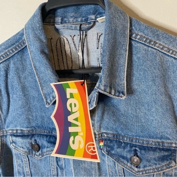 Nwt Levi’s Pride Embroidered Denim Jacket - Picture 3 of 8
